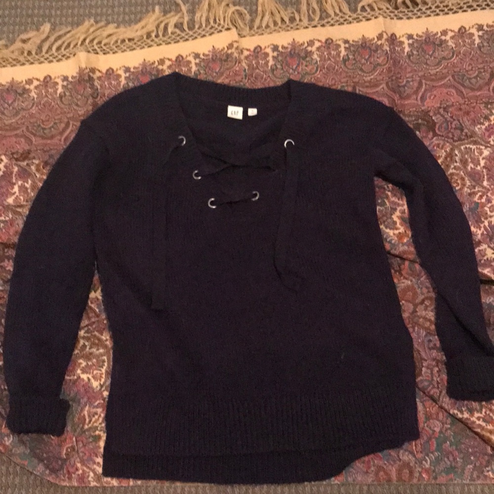GAP criss cross tie sweater